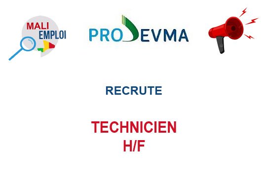 PRODEVMA RECRUTE TECHNICIEN H/F