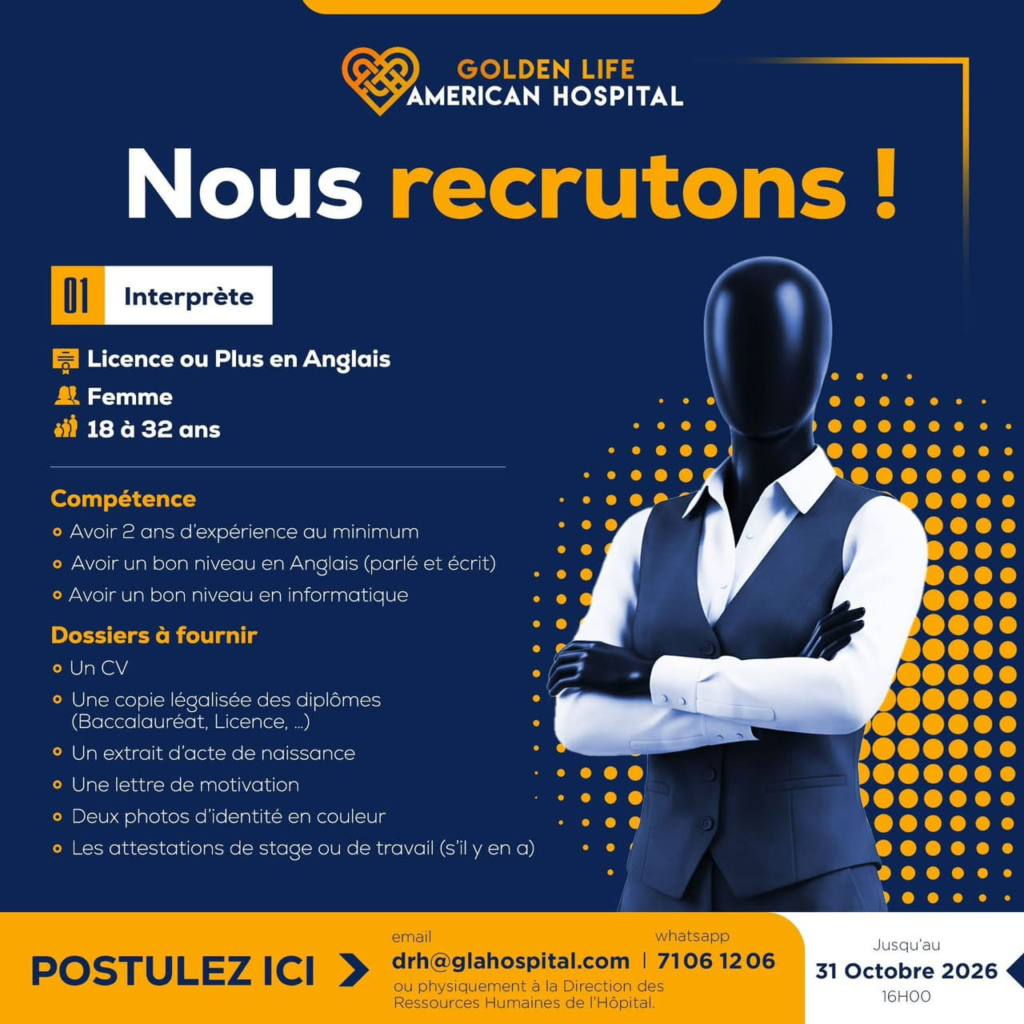 GOLDEN LIFE AMERICAN HOSPITAL RECRUTE UNE INTERPRETE