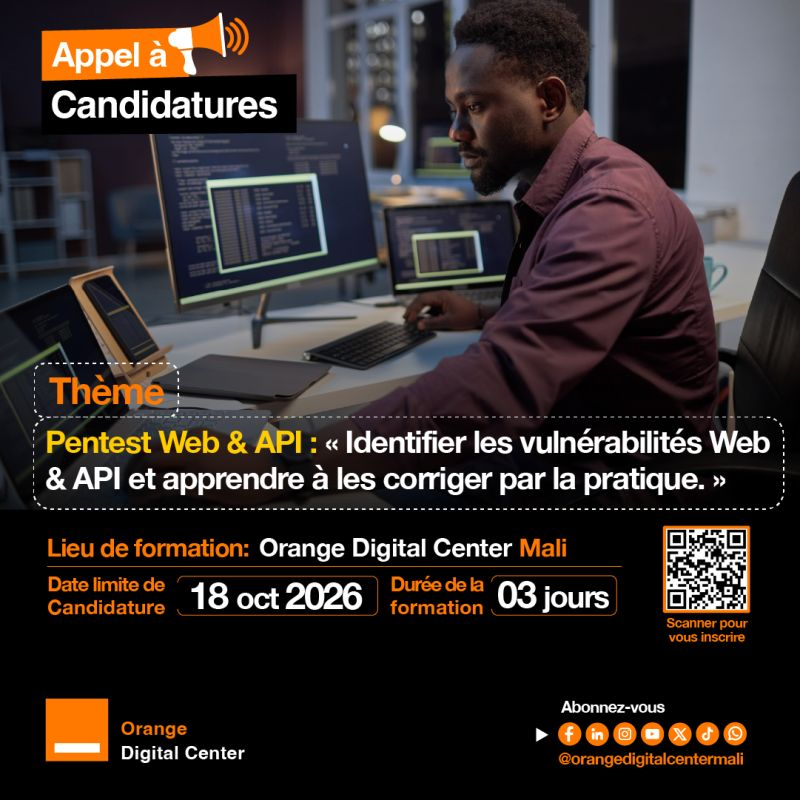 FORMATION GRATUITE EN CYBERSECURITE - ORANGE DIGITAL CENTER MALI