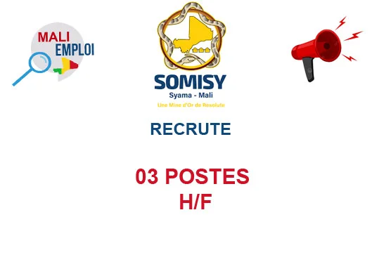 SOMISY RECRUTE 03 POSTES H/F