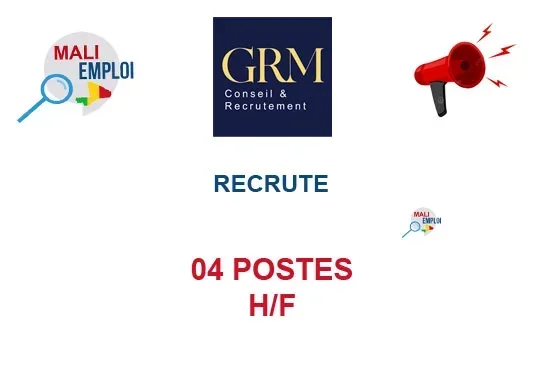 GRM MALI RECRUTE 04 POSTES H/F