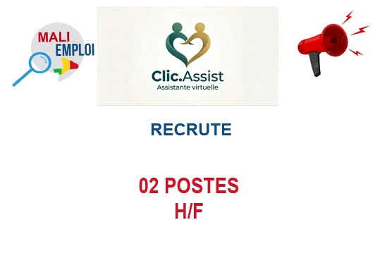 CLIC ASSIST PRO RECRUTE 02 POSTES H/F